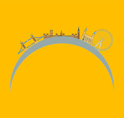 Sticker - London City Skyline from London in England. illustration for web and mobile design.