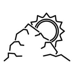 Sticker - Sun drought icon. Outline sun drought vector icon for web design isolated on white background