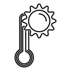 Poster - warm climate sun icon. outline warm climate sun vector icon for web design isolated on white backgro
