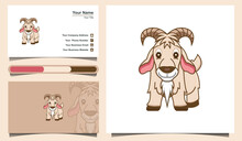 Vector Illustration Of Cute Goat Logo Template And Business Card Design Template.
Suitable For Creative Industries, Company, Multimedia, Entertainment, Education, Shop 
And Other Related Business