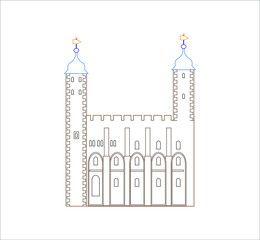 Canvas Print - Tower of London in England. illustration for web and mobile design.