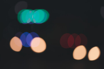 Car light background with blurred bokeh.