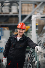 Wall Mural - Portrait of worker in factory.

