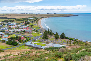 Wall Mural - Aerial view of a beach at Stanley, Australia