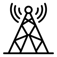 Poster - Radio tv tower icon. Outline radio tv tower vector icon for web design isolated on white background
