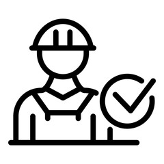 Poster - Approved engineer icon. Outline approved engineer vector icon for web design isolated on white background