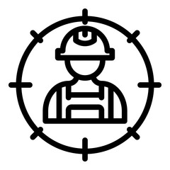 Poster - Communications engineer target icon. Outline communications engineer target vector icon for web design isolated on white background