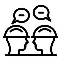 Poster - Communications engineer chat icon. Outline communications engineer chat vector icon for web design isolated on white background