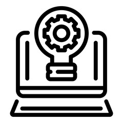 Poster - Bulb idea gear engineer icon. Outline bulb idea gear engineer vector icon for web design isolated on white background