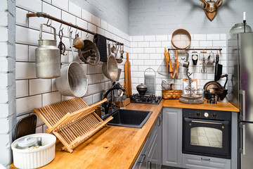 Wall Mural - kitchen in Scandinavian style. comfortable, practical interior. 