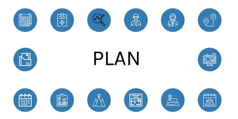 Poster - plan simple icons set