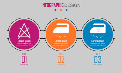 Poster - Abstract paper infografics of can not be bleached, can be ironed, iron at low temperatures up to 110 degrees. Vector eps10 illustration