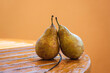 
Pears intertwined on a wooden table after the rain
Conceptual of love, social distancing, new normality
