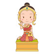 cartoon character of Nang Kwak is a household divinity of Thai folklore. She is deemed to bring good fortune, wealth, prosperity, attract customers to a business.