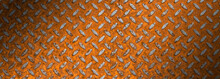 Orange Diamond Steel Sheet Texture Background