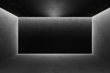  empty dark interior room 3D Rendering Illustration