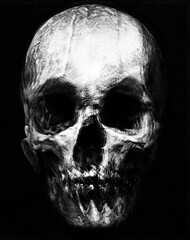 Scary skull, horror wallpaper, grunge style