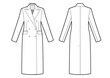 womans classic double breasted coat bw sketch