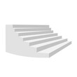 © Oleksiy - White stair. Staircase isolated, 3d stairway for interior staircases. Steps ladder architecture element vector collection