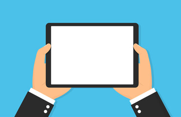 Wall Mural - Tablet computer in hands. Vector illustration