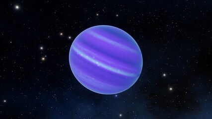 Wall Mural - super-earth planet, realistic exoplanet, planet suitable for colonization, earth-like planet in far 