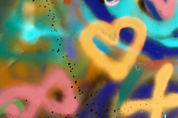 Wall Mural - Abstract color spray painting graffiti