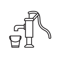 Pump Water Well Icon- Vector Illustration