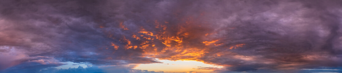 Summer sunset sky panorama background