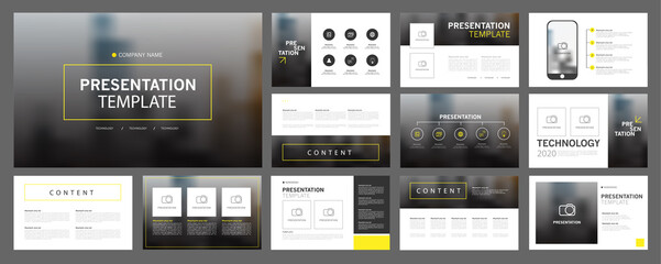 Business presentation templates set. use in presentation, flyer and leaflet, corporate report, marketing, advertising, annual report, banner, annual report brochure, company profile.