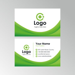 Poster - abstract stylish green curve business card design, professional name card template vector