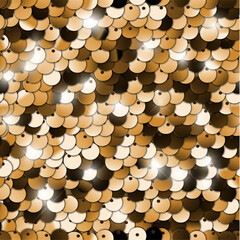 Wall Mural - seamless golden texture of fabric with sequins