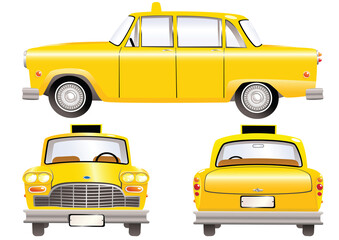 Yellow taxi cabs