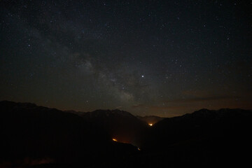 milky way and stars. astrophotography shot was taken at gito plateau, rize, highlands of karadeniz /