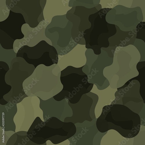 Cuadros en Lienzo Olive color style abstract geometric fashion camouflage seamless pattern