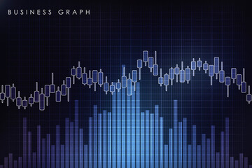 Poster - 2d rendering Stock market online business concept. business Graph 