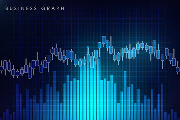 Poster - 2d rendering Stock market online business concept. business Graph 