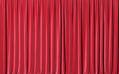 Wall Mural - empty red theater curtains. used as background.