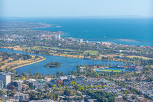 Aerial View Of Saint Kilda Neighborhood In Melbourne, Australia