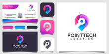 Colorful Chip Location Logo Design Inspiration And Business Card Design