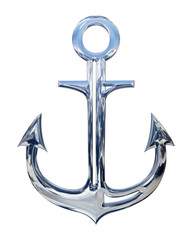 Wall Mural - anchor and steering wheel isolatrd on white background