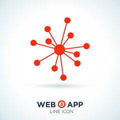 Hub network connection line vector icon