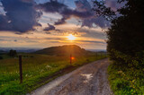 Fototapeta  - Rural landscape of sunset