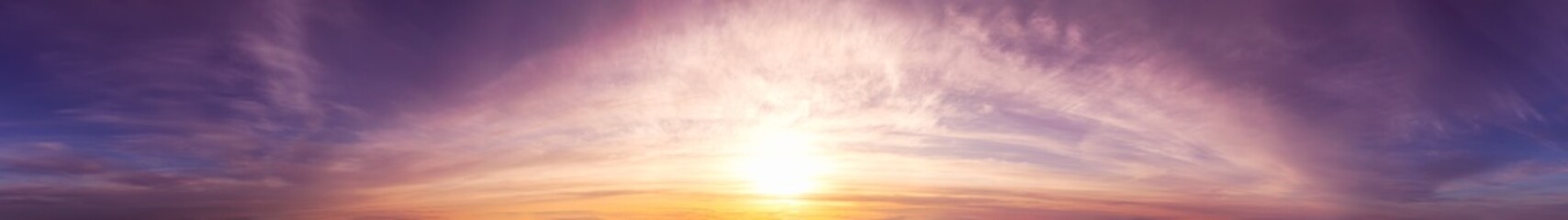 Wall Mural - Beautiful Panoramic View of Cloudscape during a colorful sunset or sunrise. Taken on the West Coast of British Columbia, Canada.