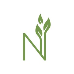 letter n plant logo