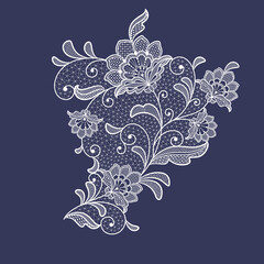 Wall Mural - white lace flowers decoration element