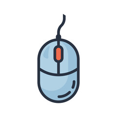 Fototapete - Computer mouse icon with an outline is isolated on a white background. Vector illustration, EPS 10.