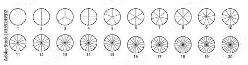 Photographie Segmented circles set isolated on a white background