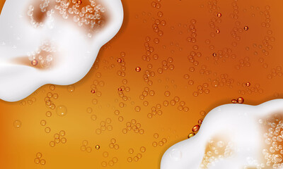 Wall Mural - Cool liquid drink.Vector illustration of realistic light or dark beer.