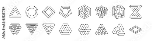Fotografía Set of impossible shapes