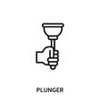 plunger icon vector. plunger sign symbol 